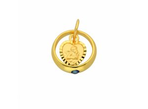 4065633256756 - Kette mit Anhänger ADELIA´S 333 Gold Taufring Safir Ø 106 mm Halsketten Gr Gelbgold 333 blau Damen Ketten mit Anhänger Schmuckset - Set Halskette