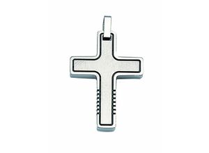 4065633261545 - Ketten-Anhänger ADELIA´S Edelstahl Kreuz Anhänger Schmuckanhänger Gr Silber 925 (Sterlingsilber) silberfarben (silber) Herren Anhänger Schmuckset - Set mit Halskette