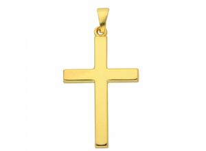 4065633262085 - Kette mit Anhänger ADELIA´S 585 Gold Kreuz Anhänger Halsketten Gr Gelbgold 585 goldfarben (gold) Damen Ketten mit Anhänger Schmuckset - Set Halskette