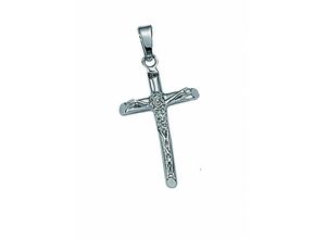 4065633263358 - Ketten-Anhänger ADELIA´S Edelstahl Kreuz Anhänger Schmuckanhänger Gr Silber 925 (Sterlingsilber) silberfarben (silber) Herren Schmuckset - Set mit Halskette