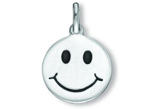 4065633530917 - Ketten-Anhänger Smiley Anhänger aus 925 Silber Ø 125 mm Schmuckanhänger Gr Silber 925 (Sterlingsilber) silberfarben (silber) Mädchen Damen Silber Schmuck Smiley