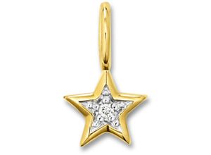 4065633532126 - Ketten-Anhänger 001 ct Diamant Brillant Stern Anhänger aus 333 Gelbgold Schmuckanhänger Gr 001 ct Gelbgold 333-Diamanten goldfarben (gold) Damen Anhänger Gold Schmuck Stern