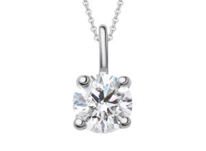 4065633533376 - Ketten-Anhänger 02 ct Diamant Brillant Anhänger aus 585 Weißgold Schmuckanhänger Gr 02 ct mit Diamant Weißgold 585-Diamanten silberfarben (silber) Damen Anhänger Gold Schmuck