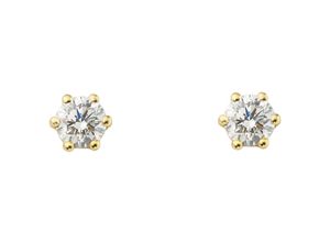 4065633535608 - Paar Ohrhänger 01 ct Diamant Brillant Ohrringe Ohrstecker aus 585 Gelbgold Gr Damen 01 ct Diamanten goldfarben (gold) Damen Gold Schmuck