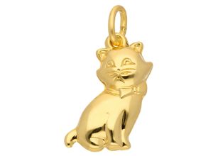 4065633587362 - Ketten-Anhänger ADELIA´S 333 Gold Anhänger Katze Schmuckanhänger Gr Gelbgold 333 goldfarben (gold) Damen Anhänger 333 Gold Goldschmuck für