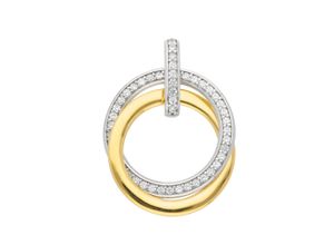 4065633589656 - Ketten-Anhänger ADELIA´S 333 Gold Anhänger mit Zirkonia Schmuckanhänger Gr mit Zirkonia Weißgold 333 goldfarben (gold) Damen Anhänger 333 Gold mit Zirkonia Goldschmuck für