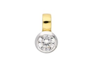 4065633589748 - Ketten-Anhänger ADELIA´S 333 Gold Anhänger mit Zirkonia Schmuckanhänger Gr mit Zirkonia Weißgold 333 goldfarben (gold) Damen Anhänger 333 Gold mit Zirkonia Goldschmuck für