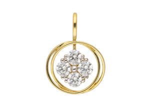 4065633590010 - Ketten-Anhänger ADELIA´S 333 Gold Anhänger mit Zirkonia Schmuckanhänger Gr mit Zirkonia Weißgold 333 goldfarben (gold) Damen Anhänger 333 Gold mit Zirkonia Goldschmuck für