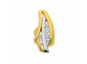 4065633590645 - Ketten-Anhänger ADELIA´S 333 Gold Anhänger mit Zirkonia Schmuckanhänger Gr mit Zirkonia Weißgold 333 goldfarben (gold) Damen Anhänger mit Zirkonia Goldschmuck für