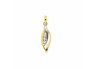 4065633590928 - Ketten-Anhänger ADELIA´S 333 Gold Anhänger mit Zirkonia Schmuckanhänger Gr mit Zirkonia Weißgold 333 goldfarben (gold) Damen Anhänger mit Zirkonia Goldschmuck für