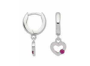 4065633616956 - Paar Ohrhänger ADELIA´S 1 925 Silber Ohrringe   Creolen mit Zirkonia Ø 116 mm Gr Damen Silber 925 (Sterlingsilber) pink Damen 925 Sterling Silber mit Zirkonia Silberschmuck für