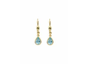 4065633617779 - Paar Ohrhänger ADELIA´S 1 585 Gold Ohrringe   mit Aquamarin Gr Damen Gelbgold 585 blau Damen Ohrhänger 585 Gold mit Aquamarin Goldschmuck für