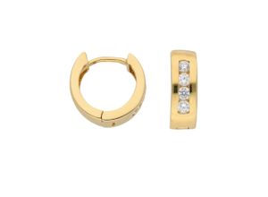 4065633618233 - Paar Ohrhänger ADELIA´S 1 333 Gold Ohrringe   Creolen mit Zirkonia Ø 12 mm Gr Damen Gelbgold 333 goldfarben (gold) Damen Ohrhänger 333 Gold mit Zirkonia Goldschmuck für