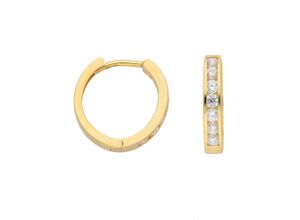 4065633618240 - Paar Ohrhänger ADELIA´S 1 333 Gold Ohrringe   Creolen mit Zirkonia Ø 136 mm Gr Damen Gelbgold 333 goldfarben (gold) Damen Ohrhänger 333 Gold mit Zirkonia Goldschmuck für