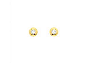 4065633623824 - Paar Ohrhänger ADELIA´S 1 925 Silber Ohrringe   Ohrstecker mit Zirkonia Ø 35 mm Gr Damen Silber 925 (Sterlingsilber) goldfarben (vergoldet) Damen mit Zirkonia Silberschmuck für
