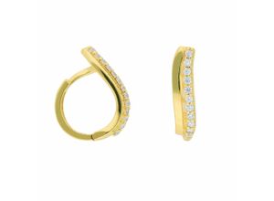 4065633624371 - Paar Ohrhänger ADELIA´S 1 585 Gold Ohrringe   Creolen mit Zirkonia Gr Damen Gelbgold 585 goldfarben (gold) Damen Ohrhänger mit Zirkonia Goldschmuck für