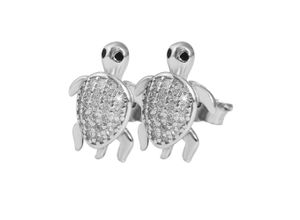 4065633947920 - Paar Ohrstecker ADELIA´S Kinder Schildkröte aus 925 Silber mit Zirkonia Ohrringe Gr Kinder silberfarben (silber) Damen