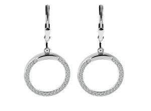 4065633948194 - Paar Ohrhänger ADELIA´S Damen Kreis aus 925 Silber mit Zirkonia 17 cm Ohrringe Gr Damen silberfarben (silber) Damen