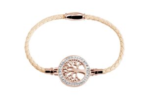 4065633949269 - Edelstahlarmband ADELIA´S Damen Armband Lebensbaum aus Edelstahl 18 cm Armbänder Gr 18 Edelstahl rosa (rosé) Damen