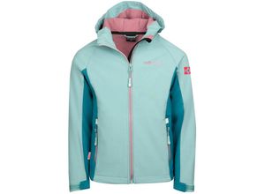 4065651039652 - TROLLKIDS - Softshelljacke KRISTIANSAND GIRLS in glacier green teal orchid Gr98