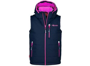 4065651060434 - TROLLKIDS - Kapuzen-Steppweste NARVIK in navy magenta Gr128