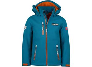 4065651093944 - TROLLKIDS - Softshelljacke KIDS PREIKESTOLEN in deep lagoon cinnamon Gr164