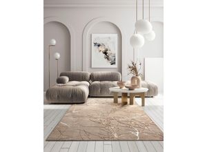 4065656009834 - Teppich Creation 50055 Teppiche Gr B L 200 cm x 290 cm 10 mm 1 St beige Esszimmerteppiche elegant glänzend Kurzflor Indoor pflegeleicht robust