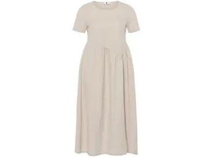 4065691418660 - Kleid Rundhals-Ausschnitt beige 46 4065691418660 - Kleid Rundhals-Ausschnitt beige 46