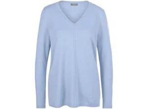 4065691484962 - V-Pullover aus 100% Premium-Kaschmir blau 38