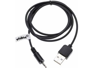 4065705228452 - USB-Ladekabel kompatibel mit akg K490NC K495NC K840KL N60NC NC60NC Kopfhörer - usb auf 25 mm Klinkenstecker 55 cm Schwarz - Vhbw