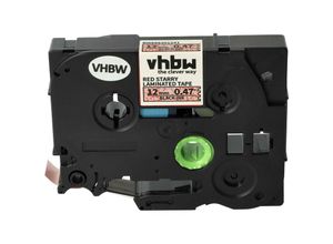 4065705251795 - Vhbw - Schriftband-Kassette kompatibel mit Brother P-Touch H100 H100LB H100R H105 H300 H300LI Etiketten-Drucker 12mm Schwarz auf Rot (Glitter)
