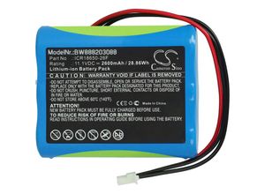 4065705311208 - vhbw Akku Ersatz für Medical ECONET ICR18650-26F für Medizintechnik (2600mAh 111V Li-Ion)