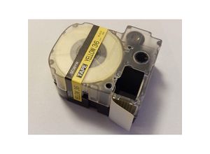 4065705337796 - Schriftband-Kassette Ersatz für KingJim SC36YW für Etiketten-Drucker 36mm Schwarz auf Gelb - Vhbw