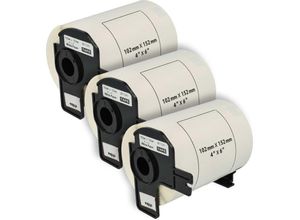 4065705338311 - vhbw 3x Etiketten-Rolle mit Halter 102mm x 152mm (200 Etiketten) Ersatz für Brother DK-11241 für Etiketten-Drucker - Standard