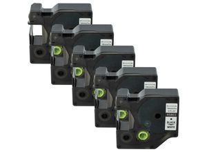 4065705370069 - Vhbw - 5x Schriftband-Kassette Ersatz für Dymo 45803 D1 S0720830 für Etiketten-Drucker 19mm Schwarz auf Weiß