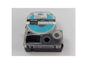 4065705393938 - Schriftband-Kassette kompatibel mit Epson LabelWorks LW-700 LW-900 Etiketten-Drucker Schwarz auf Weiß Schrumpfschlauch-Kassette 11 mm - Vhbw