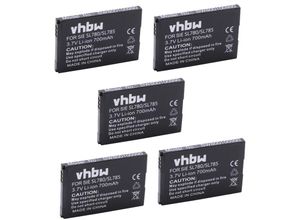 4065705410321 - Vhbw - 5x Akku kompatibel mit Siemens Gigaset SL450 SL400H M-710 SL350H SL350 SL400A SL400 schnurlos Festnetz Telefon (700 mAh 37 v Li-Ion)