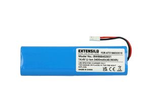 4065705443695 - EXTENSILO Akku kompatibel mit Ariete 2718 00P271310AR0 00P271810AR0 2713 Staubsauger (3400mAh 144V Li-Ion)