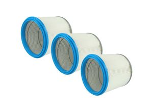 4065705707759 - Vhbw - 3x Faltenfilter kompatibel mit Acec hg 8-14 rv Staubsauger - Filter Patronenfilter weiß silber blau