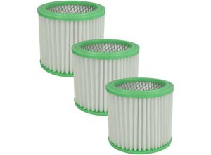 4065705708138 - Vhbw - 3x Faltenfilter kompatibel mit Einhell bt-vc 500 2351631 11012 Staubsauger - Filter Patronenfilter Papier   Kunststoff weiß grün