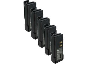 4065705711695 - Vhbw - 5x Akku kompatibel mit Motorola DP2400e DP2000 DP2600 DP2400 DP2600E Funkgerät Walkie Talkie (3000 mAh 72 v Li-Ion) + Gürtelclip