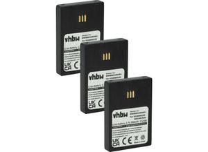 4065705712401 - 3x Akku kompatibel mit Aastra DH4-BAAA 2B DT690 DT692 schnurlos Festnetz Telefon (950 mAh 37 v Li-Ion) Schwarz - Vhbw