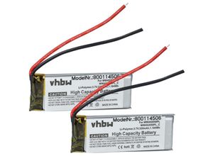 4065705721403 - Vhbw - 2x Akku kompatibel mit Cardo Q3 Q1 Wireless Headset Kopfhörer (320 mAh 37 v Li-Polymer)