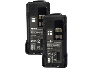 4065705727146 - vhbw 2x Akku kompatibel mit Motorola DP4400E DP2000 DP2600 DP2400 Funkgerät Walkie Talkie (2600 mAh 74 V Li-Ion) + Gürtelclip