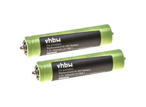 4065705949852 - 2x Akku kompatibel mit Braun 3000 2776 2778 2838 2864 2865 2866 2878 Rasierer Haarschneider (600mAh 12V NiMH) - Vhbw