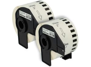 4065705957598 - Set 2x Etiketten-Rolle 50mm x 3048m kompatibel mit Brother pt QL-1110NWBC QL-1110NWB Etiketten-Drucker - Premium - Vhbw