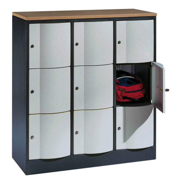 4065714563803 - CP Schließfachschrank S 5000 Resisto anthrazit silber 8573-372 S10744 9 Schließfächer 1150 x 540 x 1255 cm