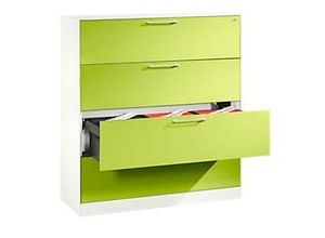 4065714670136 - Hängeregistraturschrank ASISTO C 3000 4 Schubladen 3-bahnig B 1200 mm weiß weiß