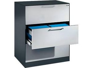 4065714926936 - Hängeregistraturschrank ASISTO C 3000 3 Schubladen 2-bahnig B 800 mm anthrazit alusilber