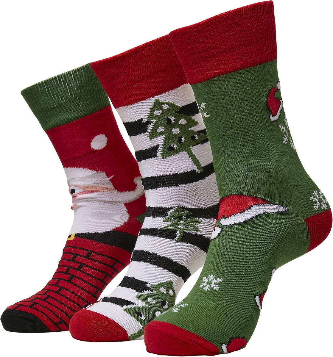 4065812030184 - Stripe Santa Christmas Socks 3-Pack Socken multicolor in EU 35-38